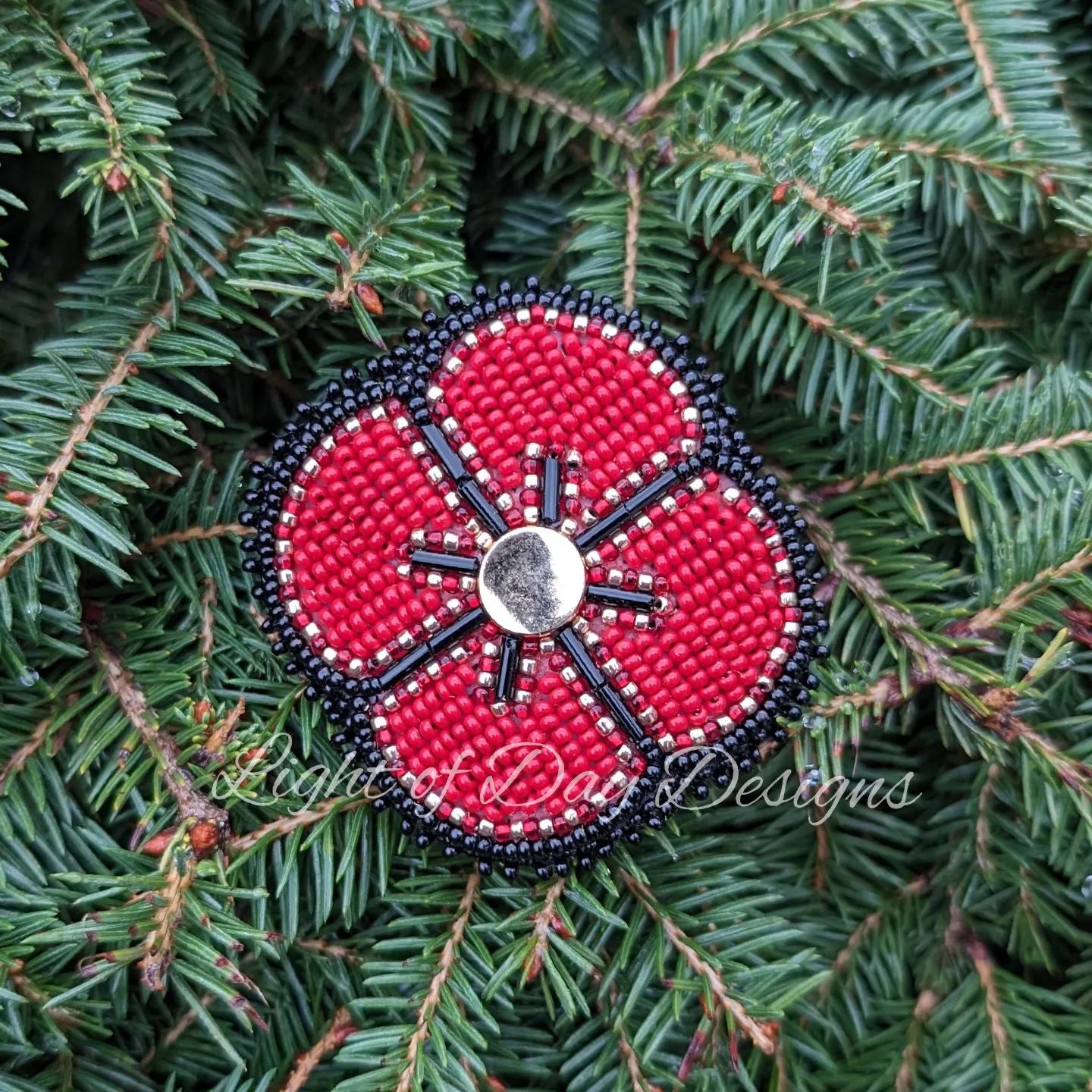 Beaded Poppy Pins