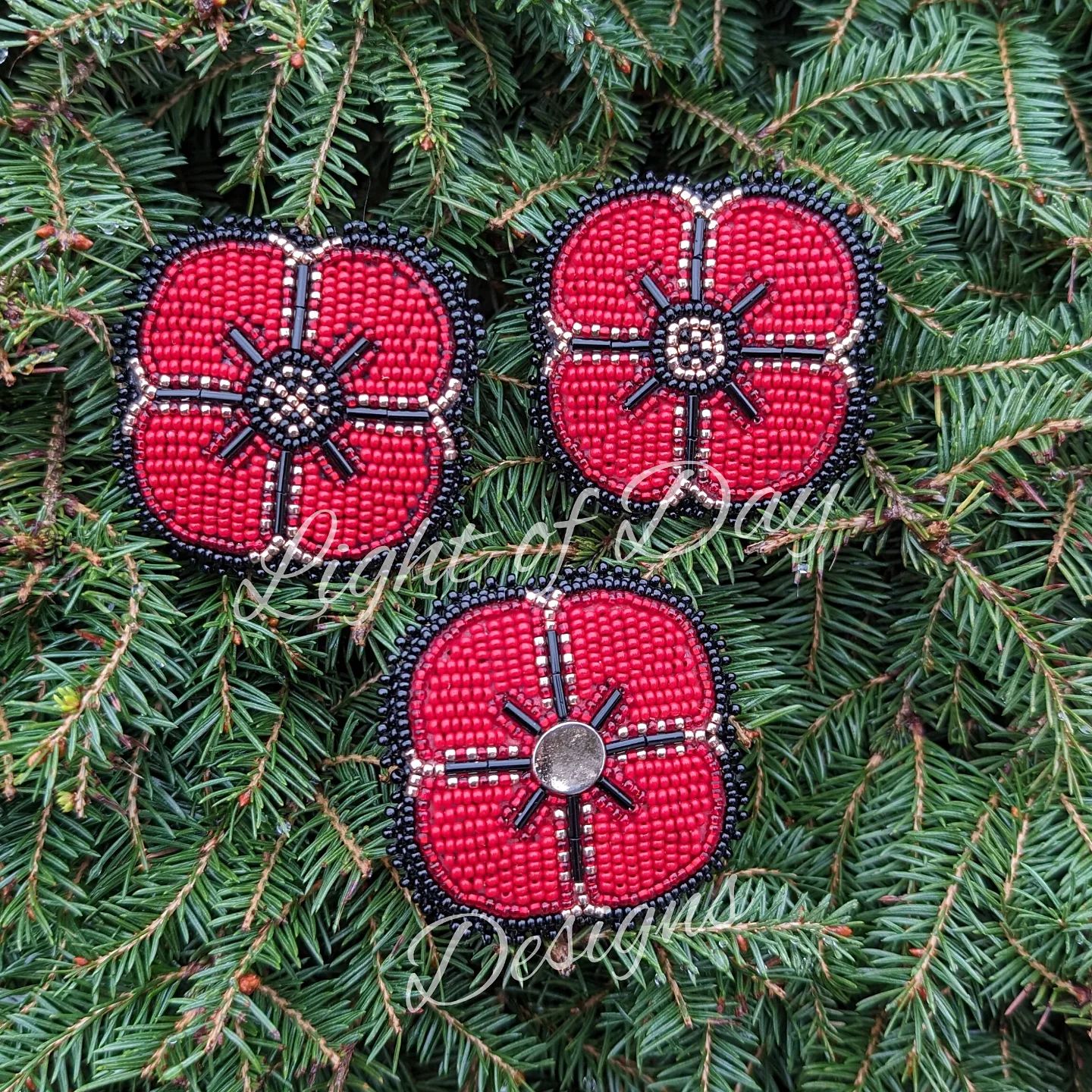Beaded Poppy Pins