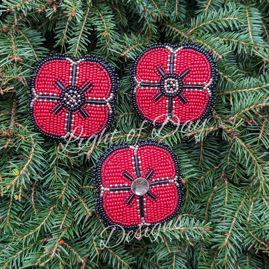 Beaded Poppy Pins