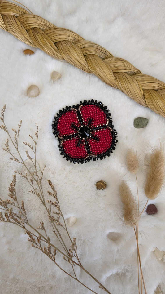 Beaded Poppy Pin